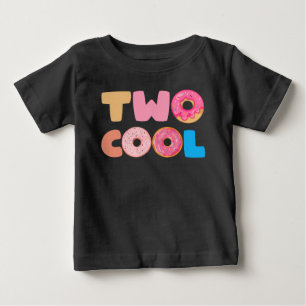 Camiseta Presente de 2º Aniversário Tema Donut Two Cool par