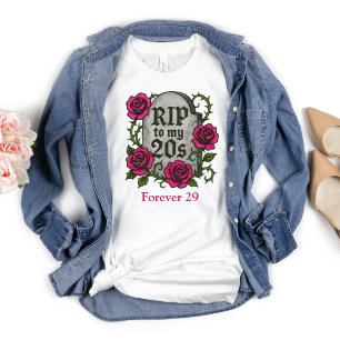 Camiseta Presente de 30º Aniversário Dela Rosas Cor-de-Rosa