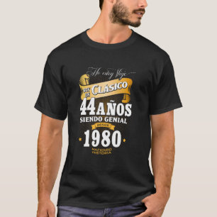 Camiseta Presente de 44 de aniversário para homens em espan