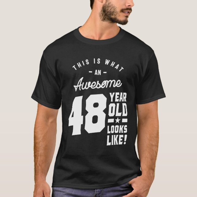 Camiseta Presente de 48 anos | 48.o Aniversário - Ideias pa (Frente)