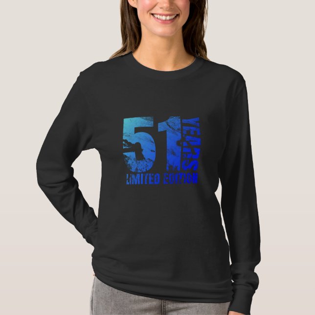 Camiseta Presente de 51 anos para homens de 51 anos para mu (Frente)
