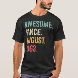 Camiseta Presente De 60 Anos Incrível Desde Agosto De 1963 