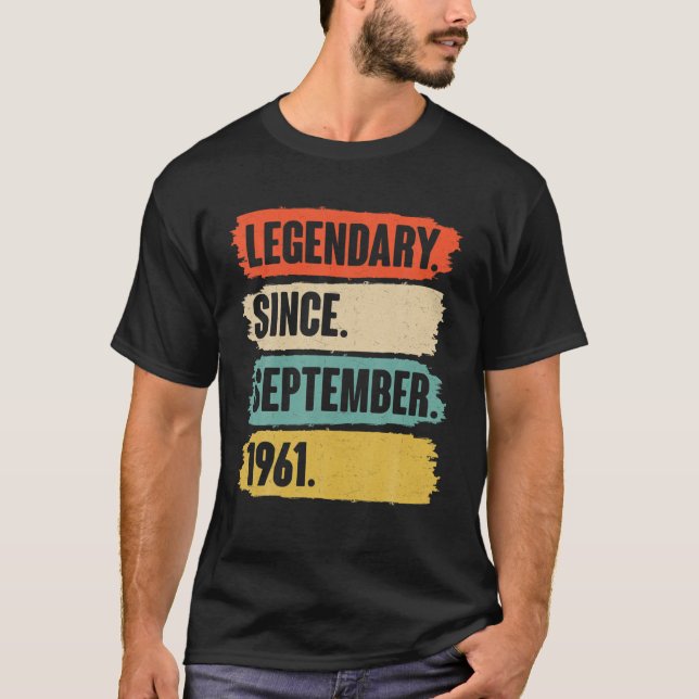 Camiseta Presente De 60 Anos - Legendário Desde Setembro De (Frente)