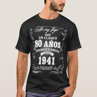 Camiseta Presente de 80 de aniversário para homens em espan