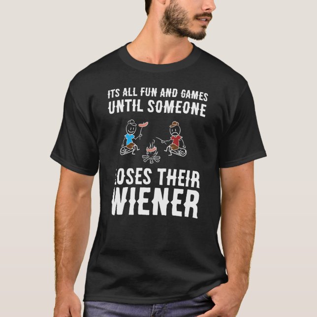 Camiseta Presente de acampamento de acampamento Wiener Outr (Frente)
