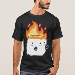 Camiseta Presente de acampamento de marshmallow Engraçado d