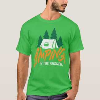 Camiseta Presente de acampamento em estilo retrô ou present
