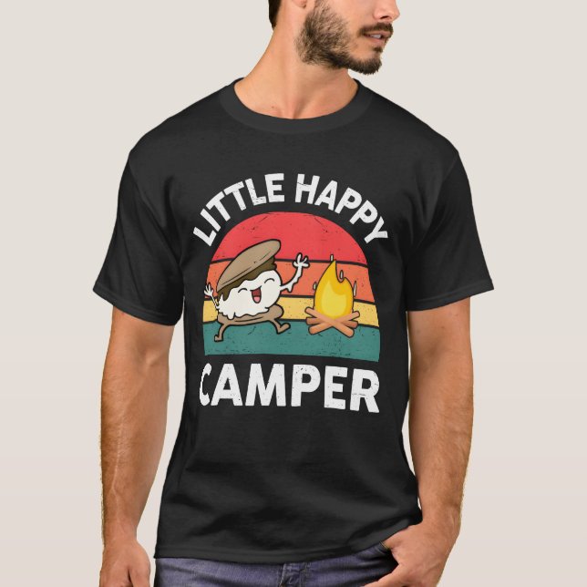 Camiseta Presente de acampamento Little Happy Camper (Frente)