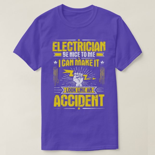 Camiseta Presente de Acidente Elétrico Sparky de Eletricist (Frente do Design)