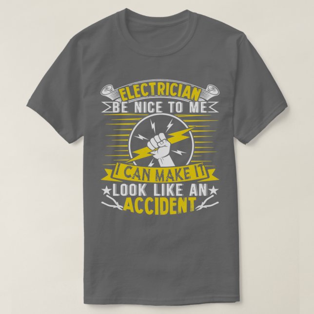 Camiseta Presente de Acidente Elétrico Sparky de Eletricist (Frente do Design)