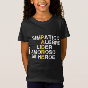 Camiseta Presente de acrônimo espanhol para dia de os pais
