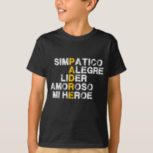 Camiseta Presente de acrônimo espanhol para dia de os pais