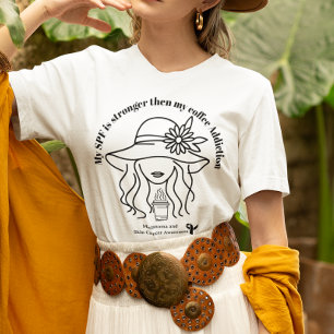 Camiseta Presente de amante de café com cancer melanoma da