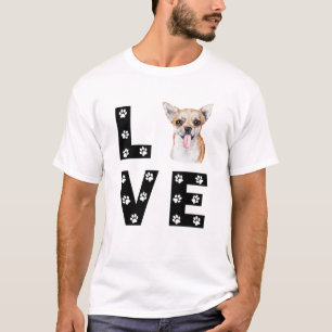 Camiseta Presente de Amor de Cachorro da Cadela Chihuahua,
