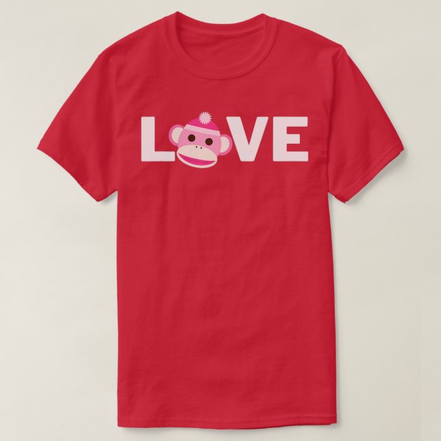 Camiseta Presente de amor de macaco-meia para fãs de macaco (Frente do Design)