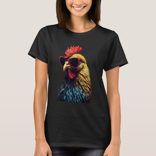 Camiseta Presente de Animais de Galinha de Fazenda Engraçad (Frente)