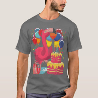 Camiseta Presente de Animal de Aniversário Flamingo Rosa re
