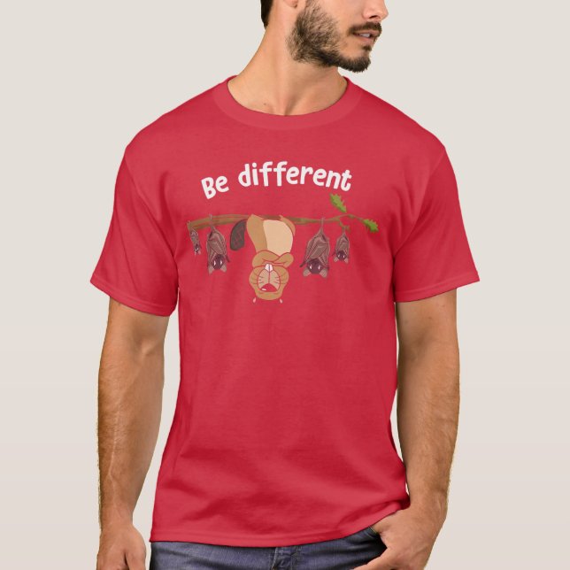 Camiseta Presente de Animal de Morcego Castor Fofo Diferent (Frente)