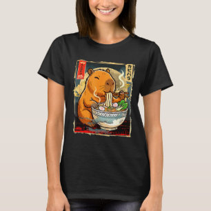 Camiseta Presente de anime de capivara Kawaii comendo macar
