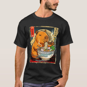 Camiseta Presente de anime de capivara Kawaii comendo macar