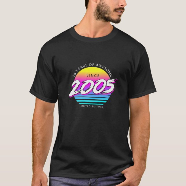Camiseta Presente De Aniversário De 16 Anos De 2005 Retrora (Frente)