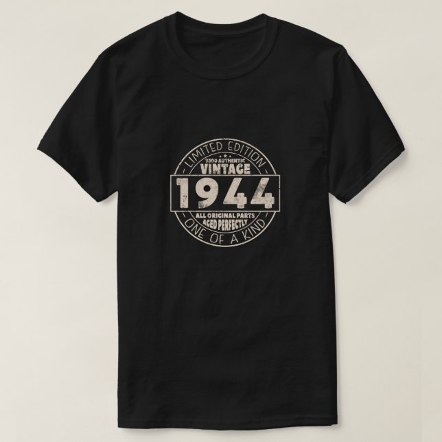 Camiseta Presente de aniversário de 1944 (Frente do Design)