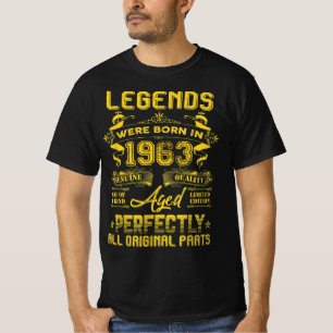 Camiseta Presente De Aniversário De 1963, As Lendas Foram 