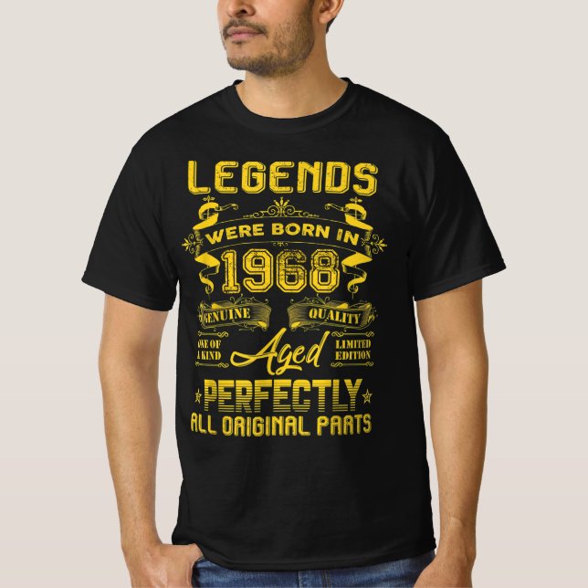 Camiseta Presente De Aniversário De 1968, As Lendas Foram N (Frente)