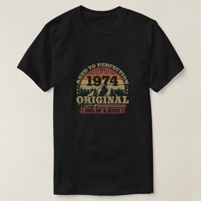 Camiseta Presente de aniversário de 1974 (Frente do Design)