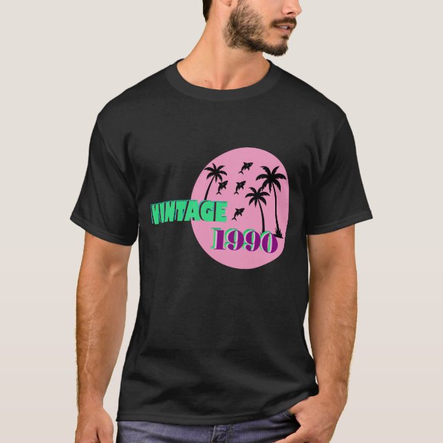 Camiseta Presente de Aniversário de 1990 Retrô (Frente)