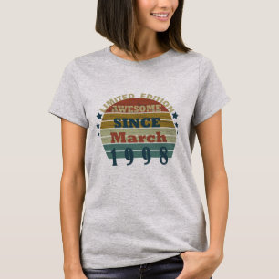 Camiseta presente de aniversário de 1998 na vintage march