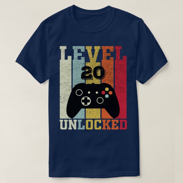 Camiseta Presente de aniversário de 20 de vídeo engraçado d (Frente do Design)