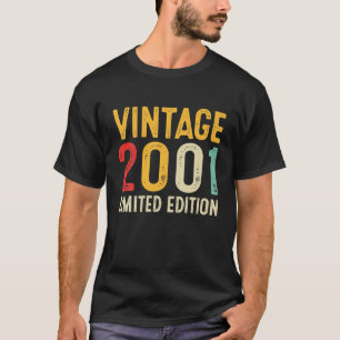 Camiseta Presente de Aniversário de 21 anos Vintage 2001