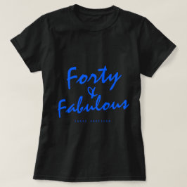 Camiseta Presente de aniversário de 40 anos de nome azul ne