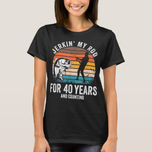 Camiseta Presente de aniversário de 40 anos para pescadores