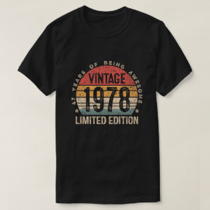 Camiseta Presente de Aniversário de 47 Anos Homens Mulheres
