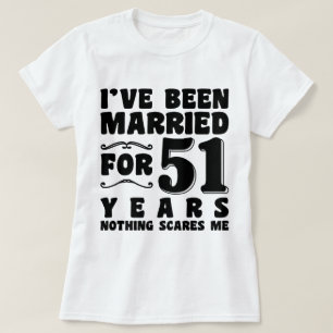Camiseta Presente de Aniversário de 51 Anos de Casados