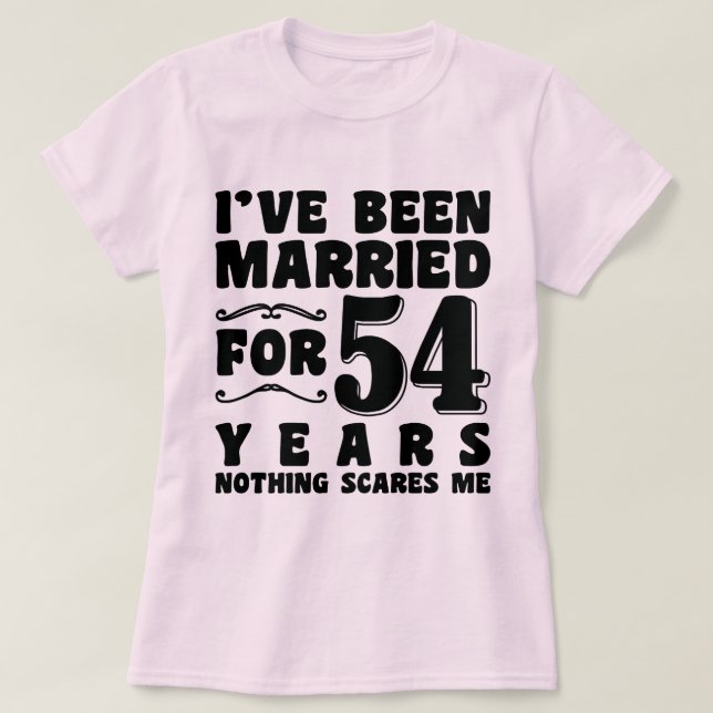 Camiseta Presente de Aniversário de 54 Anos de Casados (Frente do Design)