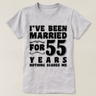 Camiseta Presente de Aniversário de 55 Anos de Casados