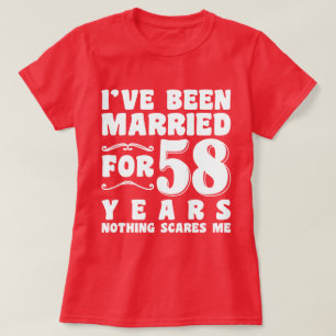 Camiseta Presente de Aniversário de 58 Anos de Casados