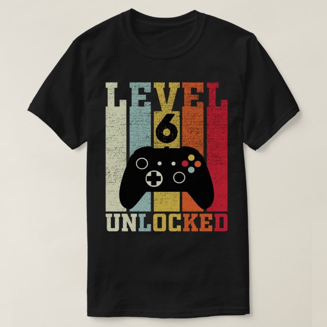 Camiseta Presente de aniversário de 6 de vídeo engraçado de (Frente do Design)