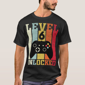 Camiseta Presente de aniversário de 6 de vídeo engraçado de