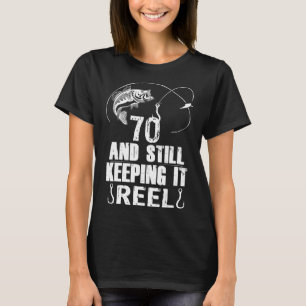 Camiseta Presente de Aniversário de 70 Anos para Pescador d