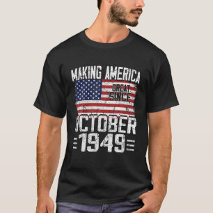 Camiseta Presente de aniversário de 71ruas outubro de 1949