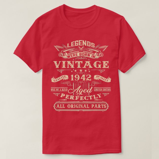 Camiseta Presente De Aniversário De 80 Para Legendas Nascer (Frente do Design)