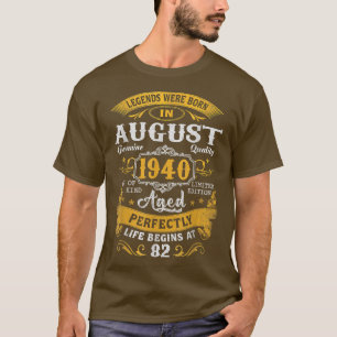 Camiseta Presente de aniversário de 82 anos de agosto de 19