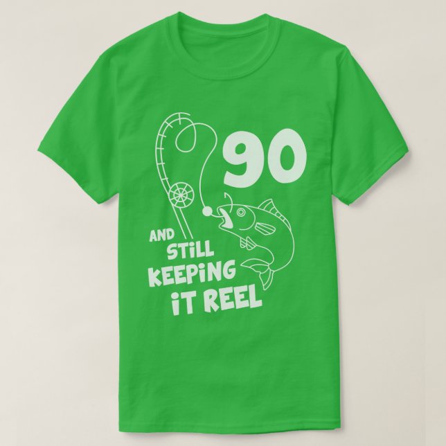 Camiseta Presente de aniversário de 90 de dia de pesca de a (Frente do Design)
