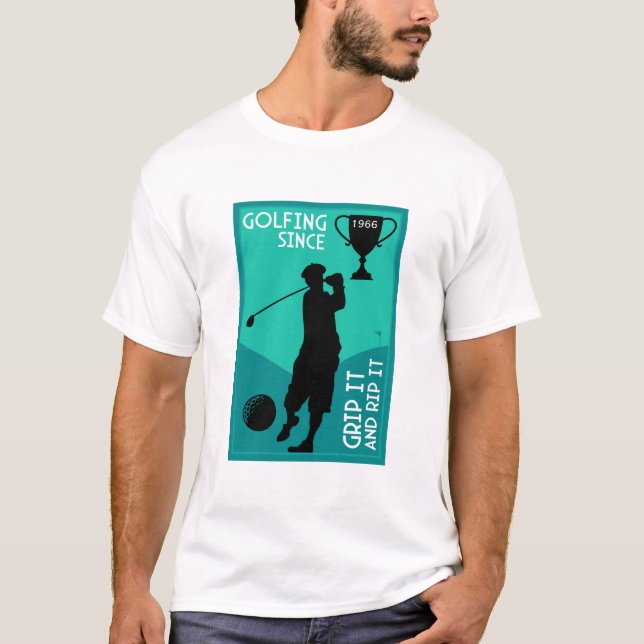 Camiseta Presente de aniversário de Golfistas Editáveis (Frente)