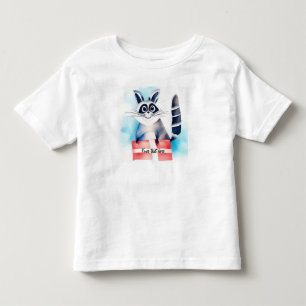 Camiseta presente de aniversário de guaxinim bonito