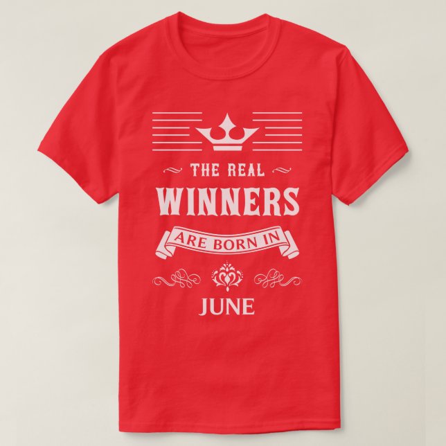 Camiseta presente de aniversário de junho (Frente do Design)